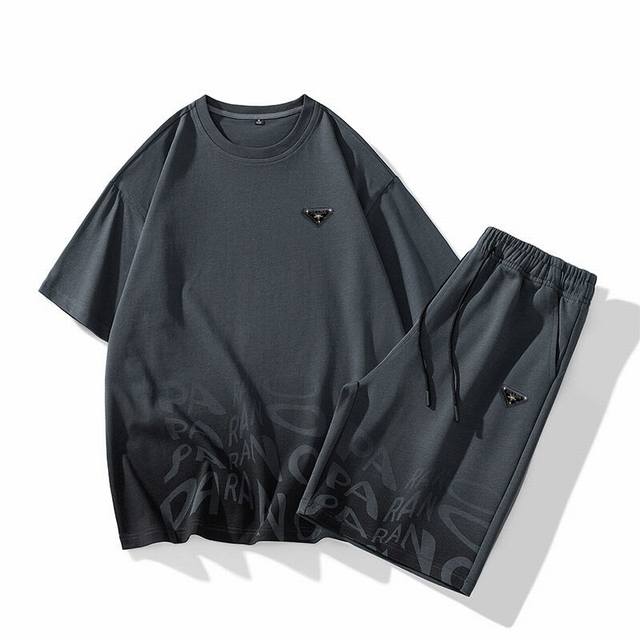 Prada 25Ss new three-color high-quality casual thin shorts short-sleeved suit ha