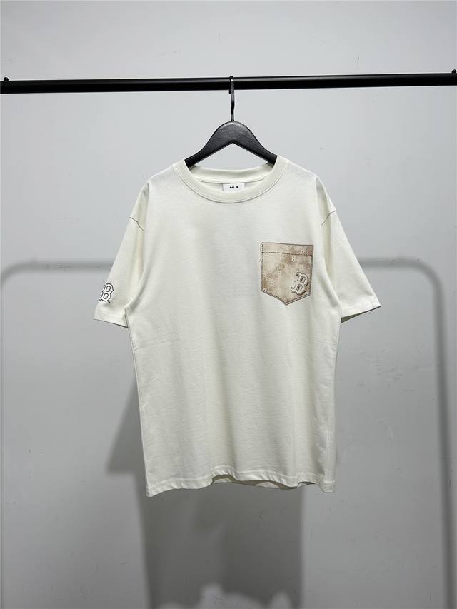 High quality! Mlb cabinet new chest pocket printed short-sleeved T-shirt! Three