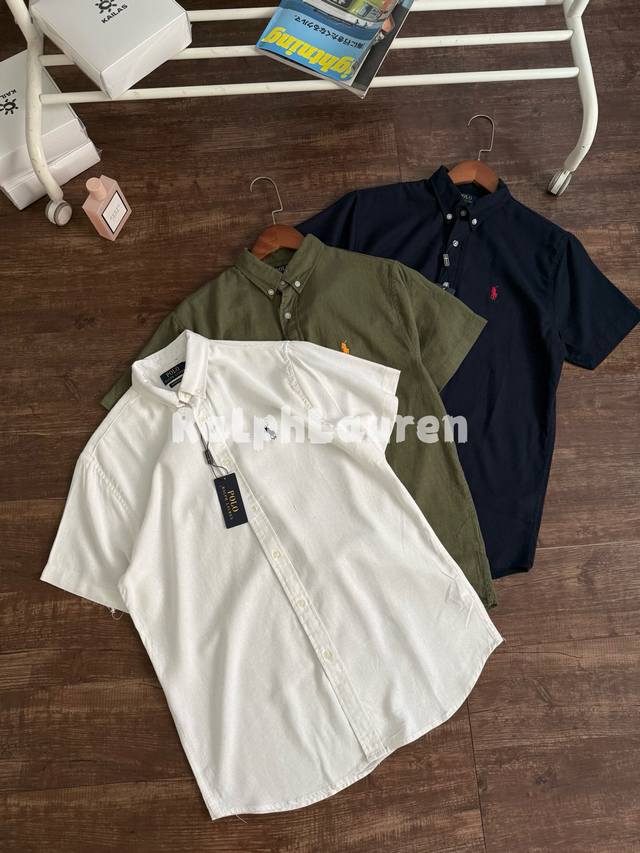Ralphlauren Men's Classic Cotton and Linen Shirt Rl16598 Linen and Cotton Shirt