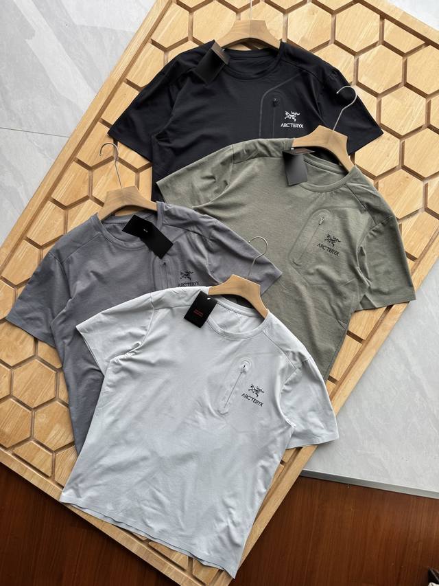 Arc'teryx outdoor chest taped zipper quick-drying short sleeves A hardcore model