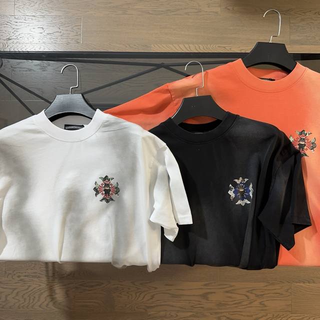 Chrome Hearts 2025 Summer New Water-Splashed Ink Smudged Letter Printed Logo Sho