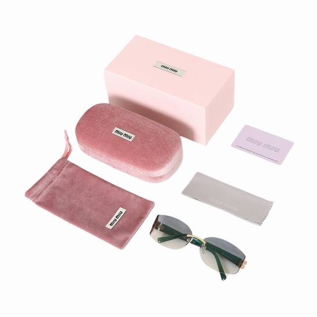 Miu Miu simple and fashionable frameless gradient sunglasses! Korean frameless c