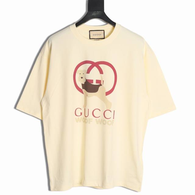 Gucci 2025 summer new puppy logo printed short-sleeved T-shirt Custom fabric 300
