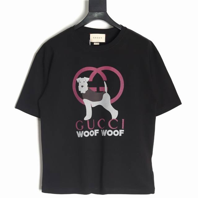 Gucci 2025 summer new puppy logo printed short-sleeved T-shirt Customized fabric