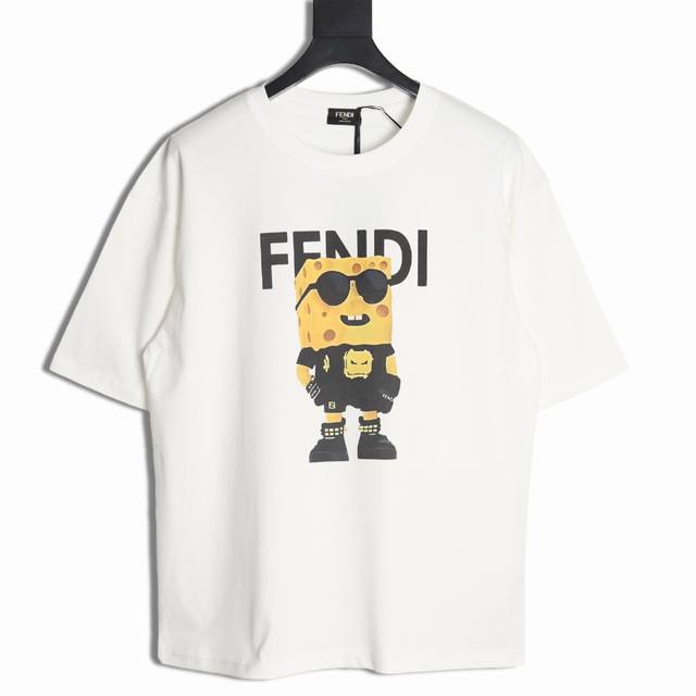 Fendi Fendi 2025 summer new cheese agent print short-sleeved T-shirt Unisex styl