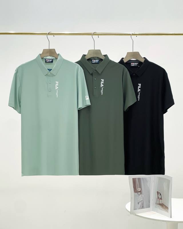 Fila Fila official men's ice silk quick-drying short-sleeved seamless Polo shirt