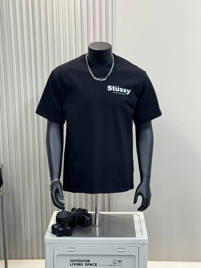 Stussy 25Ss back color print short-sleeved T-shirt for men and women couples A p