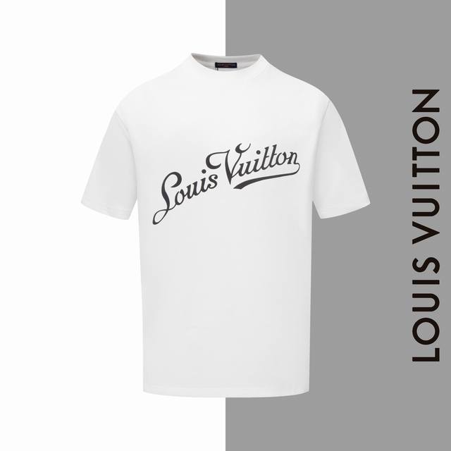 Lv cursive foam letters with large logo, round neck and short sleeves Same style