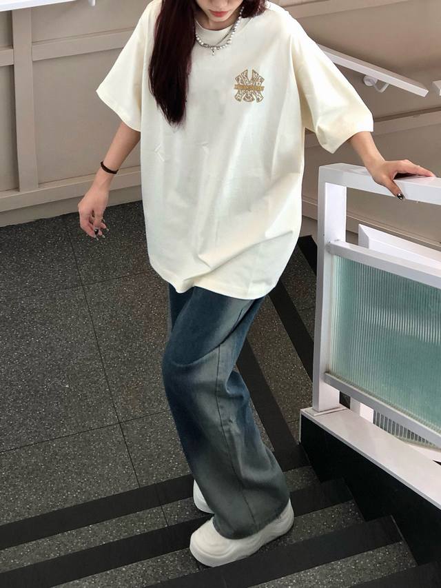 Mlb-Ny Korean new cashew flower couple short-sleeved T-shirt Product parameters