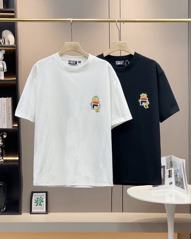 Fila Feile Longlong Qiyun series latest printed casual loose couple short-sleeve