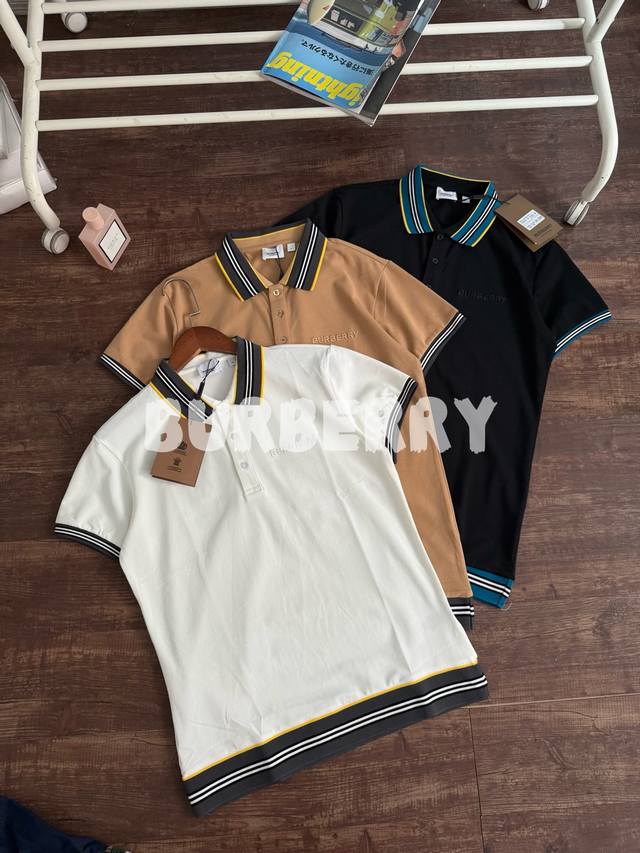Burberry 25Ss Classic Burberry Logo Embroidered Short Sleeve Polo Shirt Made of