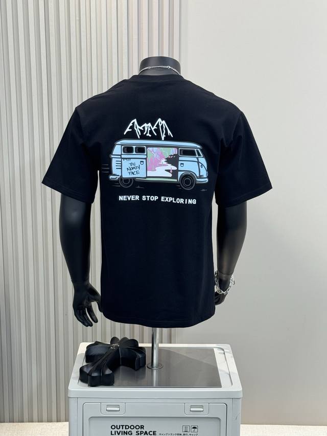The North Face 25Ss Tnf car print on the back, short-sleeved T-shirt for men and