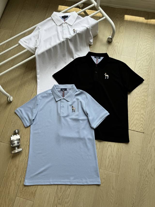 Hazzys 2025 Summer Classic Business Casual Short-sleeved T-shirt Two-button Polo