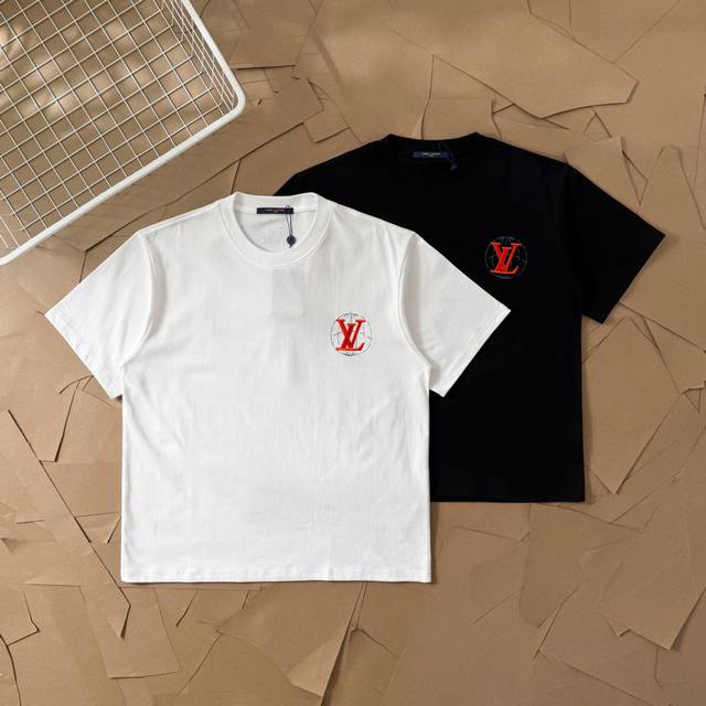 Lv new limited edition small earth embroidery round neck short sleeves 113 Louis