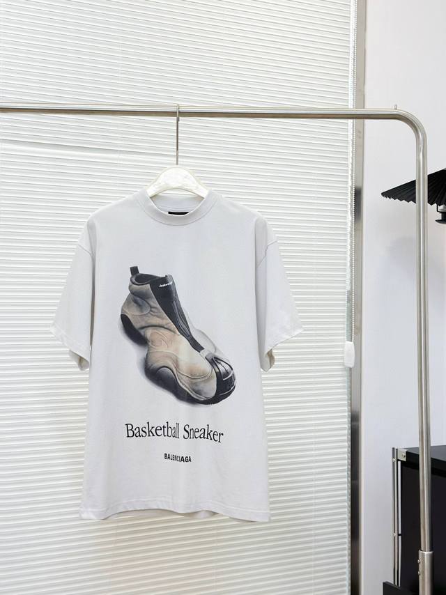 Balenciaga 25 Summer New Product Basketball Sneaker Printed Short-sleeved T-shir