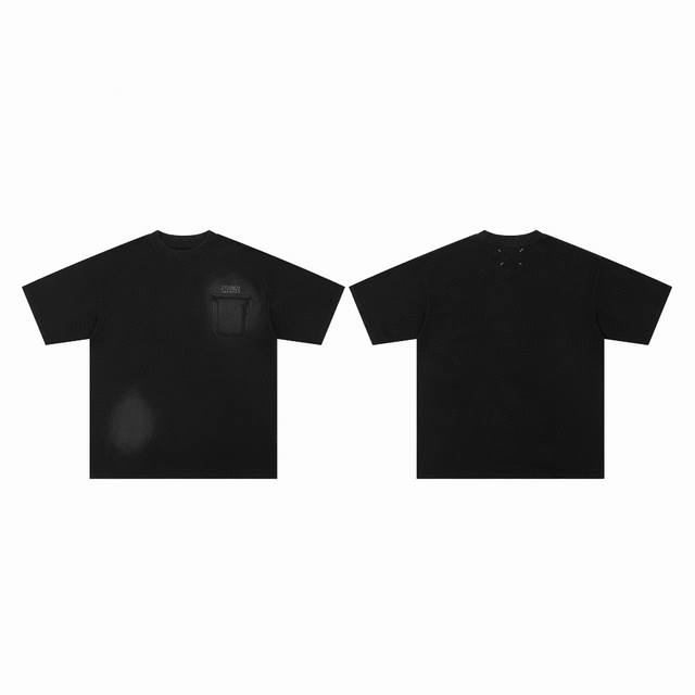 Maison Margiela Mm6 summer washed distressed worn pocket letter short-sleeved T-