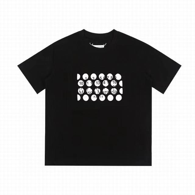 Maison Margiela Mm6 summer hollow circle digital logo printed letter short-sleev