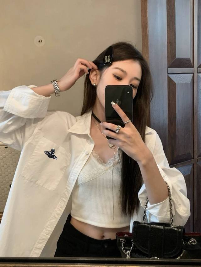 Empress Dowager Cixi's new Saturn embroidered logo pocket sunscreen shirt I love