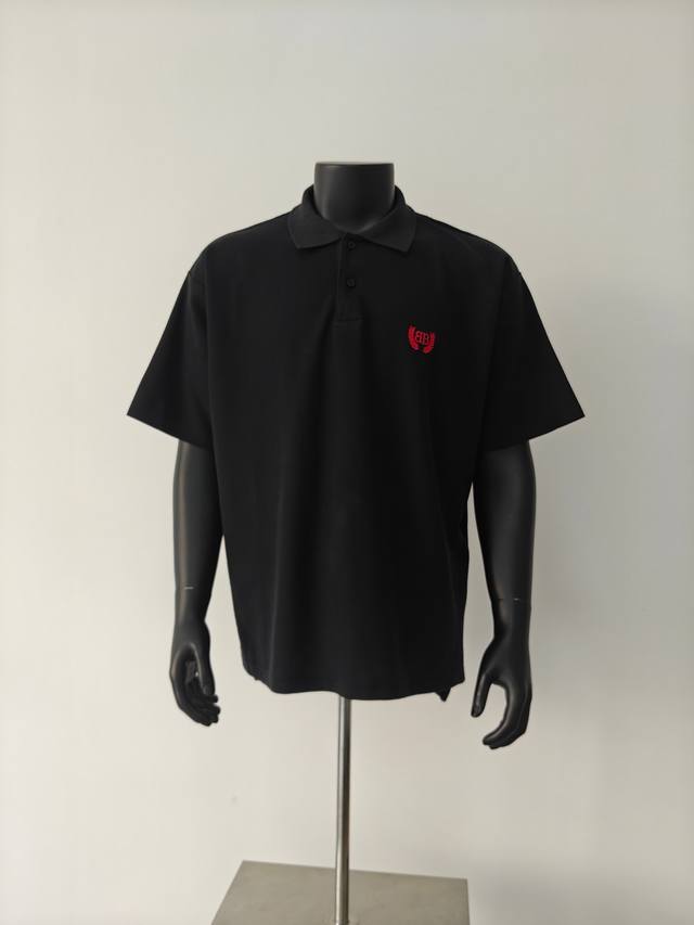 Balenciaga Ss25 Lapel Black Washed Cotton Piqu