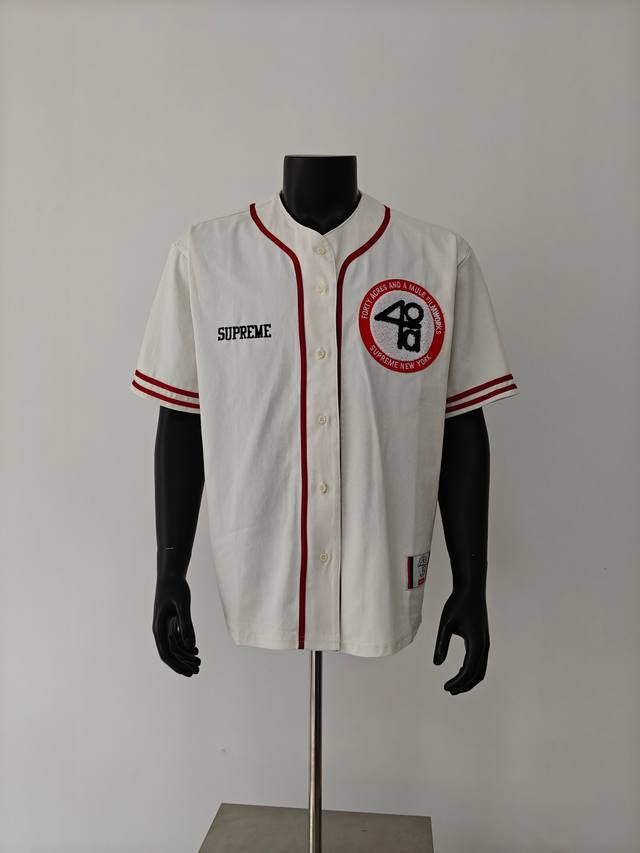 Supreme X 40 Acres joint model Ss25 Week9 Twill Baseball Jersey with digital Eng