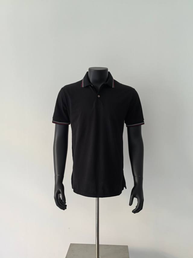 Prada 25Ss new spring and summer solid color striped short-sleeved Polo shirt Fa