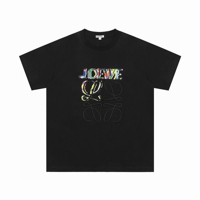 Top OEM quality Loewe 25Ss colorful printed embroidered Logo short-sleeved T-shi