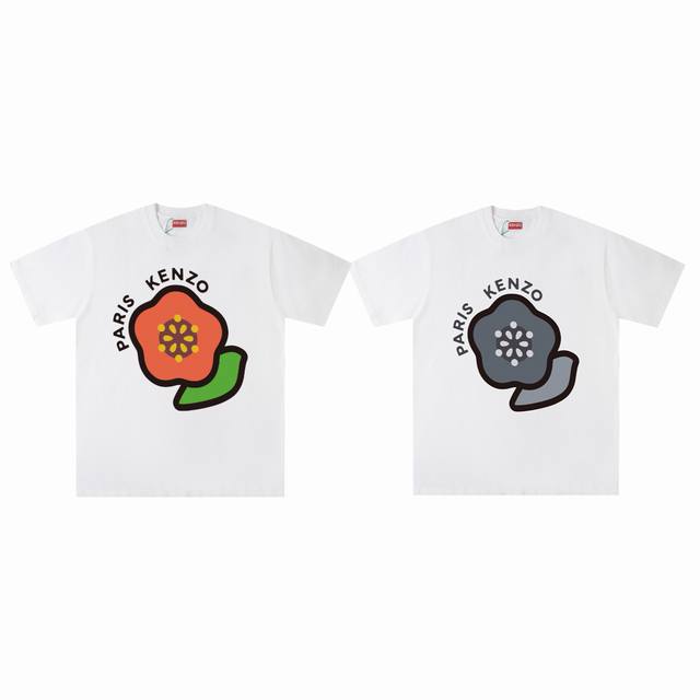 Kenzo Takada Kenzo 25Ss Pop Begonia Logo Letter Printed Casual Couple Short Slee