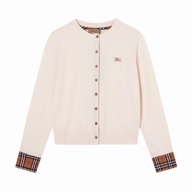 Burberry Bbr classic chest war horse logo embroidered patchwork plaid women's ro