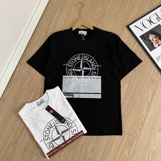 Stone Island's new summer short-sleeved T-shirt with a disc logo on the chest, t
