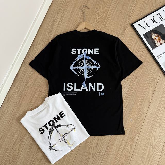 Stone Island's new summer short-sleeved T-shirt with a cross logo on the back fo