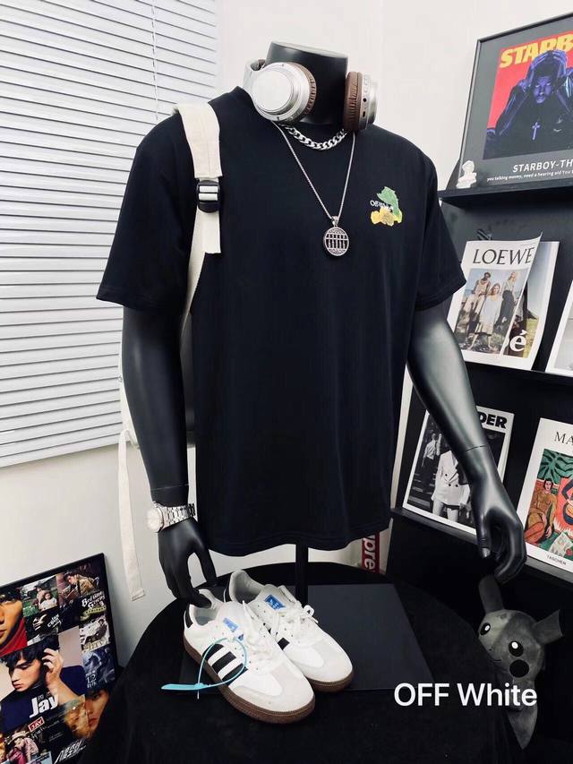 Off White Oil Brush Logo Micro-Stamped Arrow Printed Short Sleeve Tee Same style