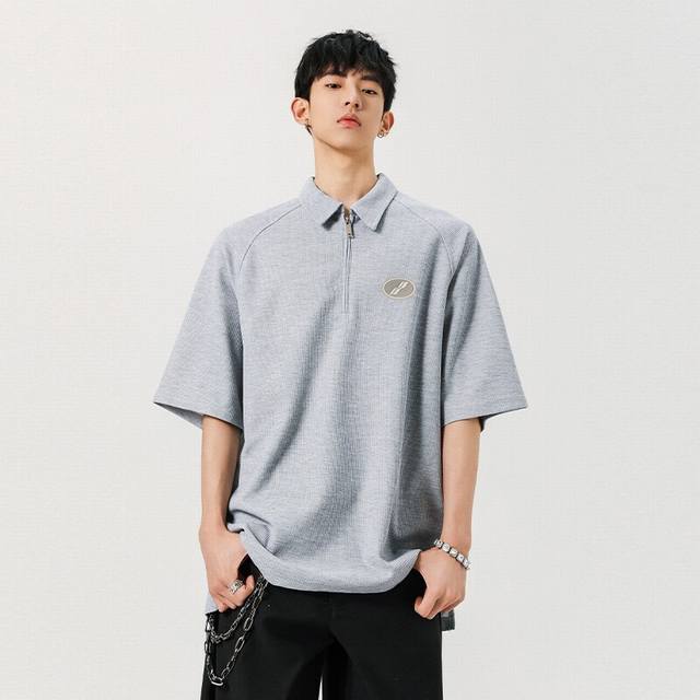 for Well25Ss high quality new two-color Polo short sleeve {leather label plus sp