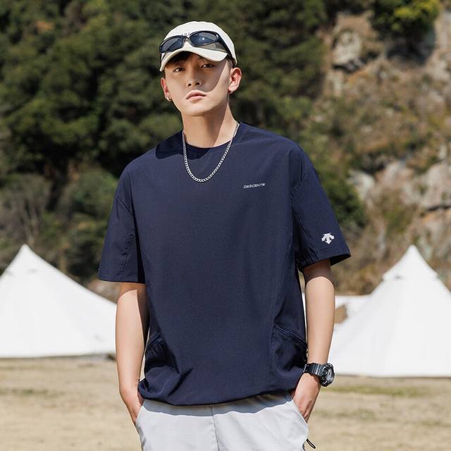 for Descente 25Ss high quality new two-color quick-drying short-sleeved {three-d