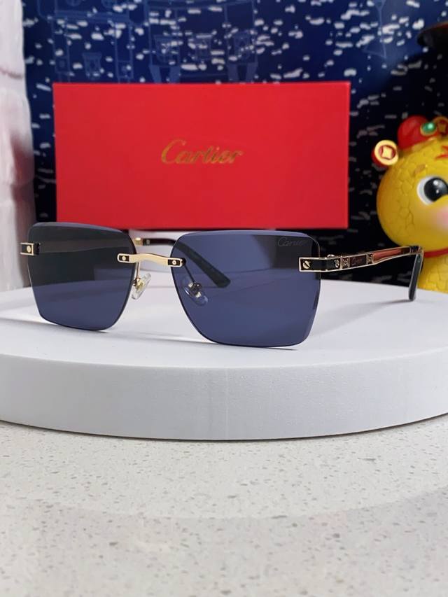 Carter Cartier 2025 new style frameless fashion sunglasses men's European and Am