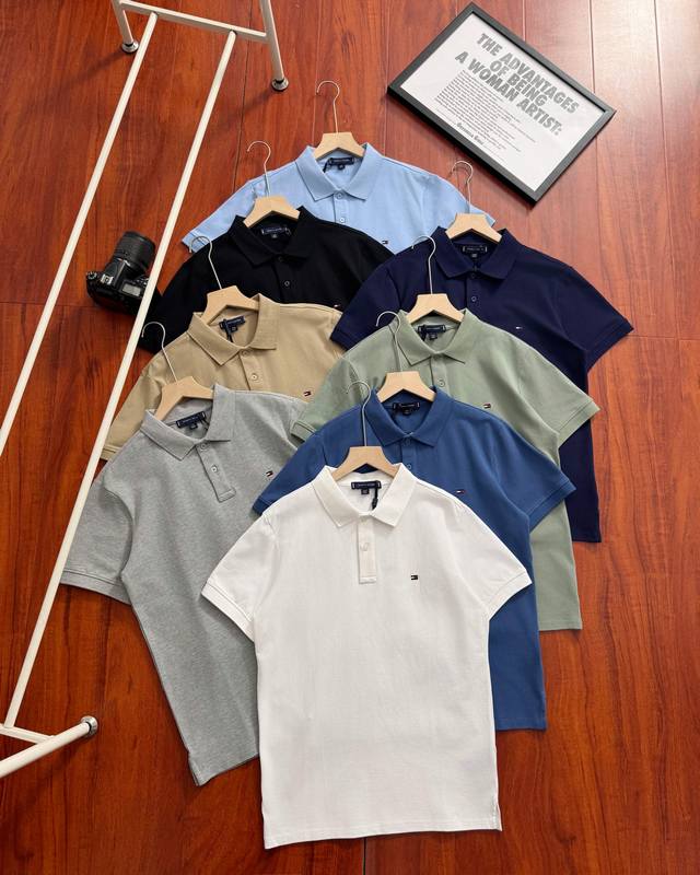 Original quality counter for sale Tommy pure cotton business casual Polo short s