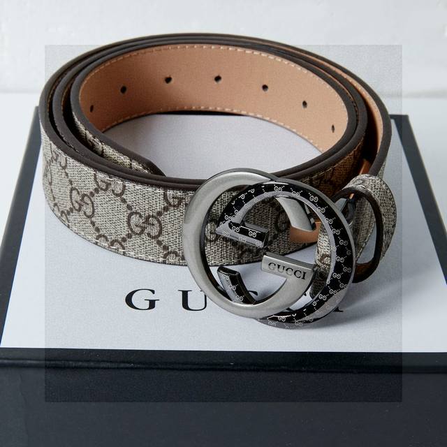 Gucci pin buckle belt with double G buckle, super versatile, super large buckle,