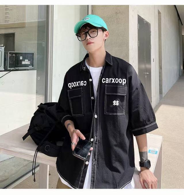 for Kolonsport summer high-end letter print short-sleeved shirt loose jacket, ea
