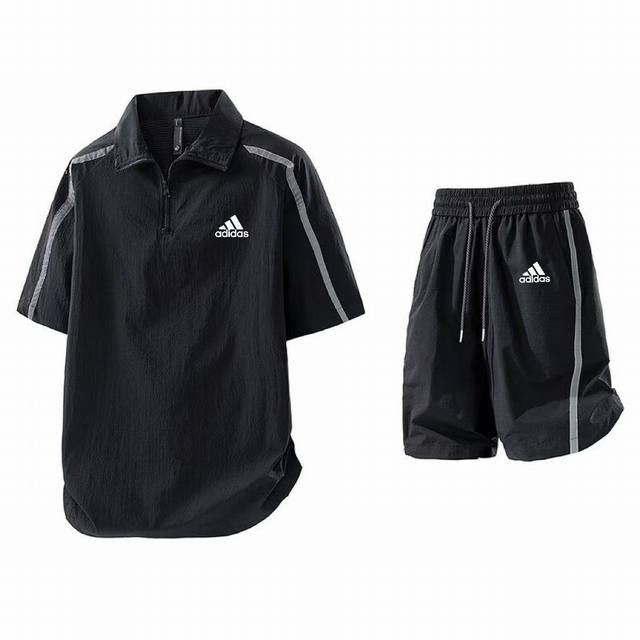 for Adidas summer outdoor suit, handsome loose reflective strip pullover shirt a