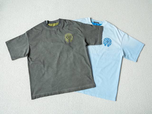 Top Tee Chrome Hearts S S25 Horseshoe Patch Logo Round Neck Short Sleeve T-shirt