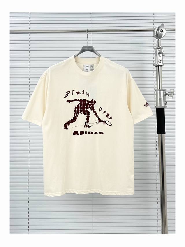 Adidas Brain Dead Flocked Short Sleeve Off-White S-Xl Adidas Originals x Brain D