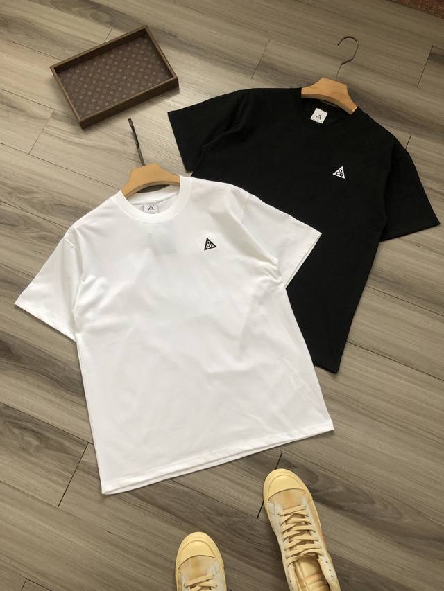 Nike Acg Nike back triangle letter logo print men's and women's round neck short