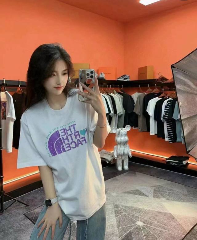 Thenorthface The North Face all-cotton heavy-printed logo short-sleeved T-shirt