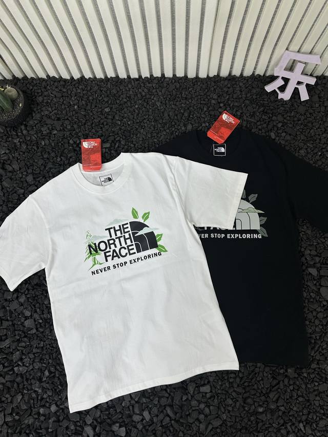 The North Face 25Ss Tnf round neck short-sleeved T-shirt with green leaf logo pr