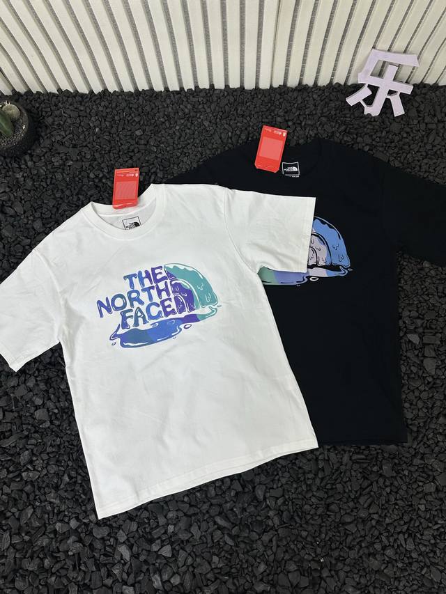 The North Face 25Ss Tnf water-soluble colorful graffiti pattern printed round ne