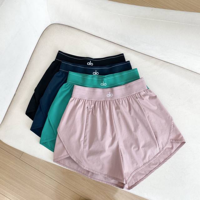 Pure Original Series Alo Elastic Belt Sports Quick-Drying Yoga Tennis Shorts Hig