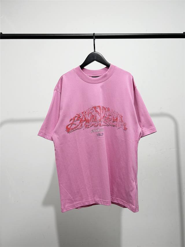 High version, very good quality! Balenciaga unisex graffiti letter short-sleeved