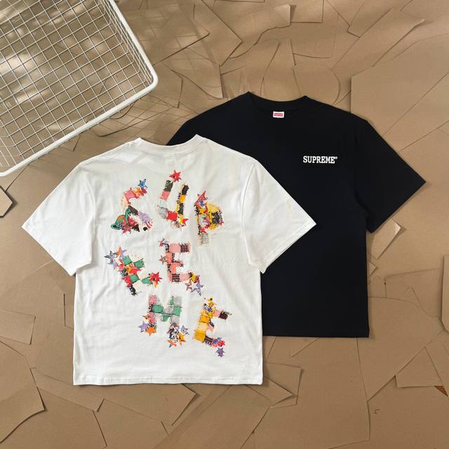 Supreme Ss25 Week1 Letter Printed Round Neck Short Sleeve T-shirt 2027 The Ameri