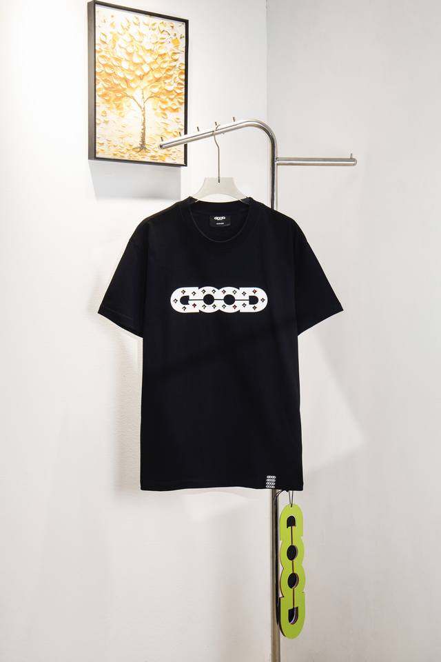Good Rand hollow logo colored diamond silicone short-sleeved T-shirt Exclusively