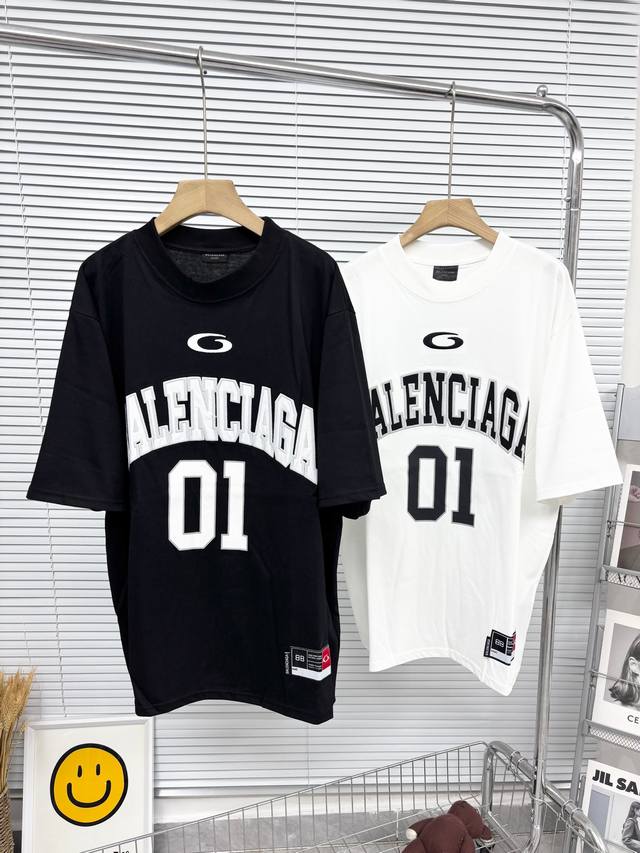 High Quality] Balenciaga Balancega SS25 Basketball series letter print round nec
