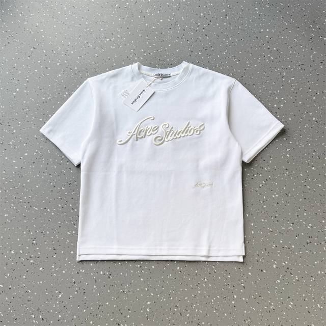 for Acne logo 3D three-dimensional embroidered letter logo heavyweight pique cot